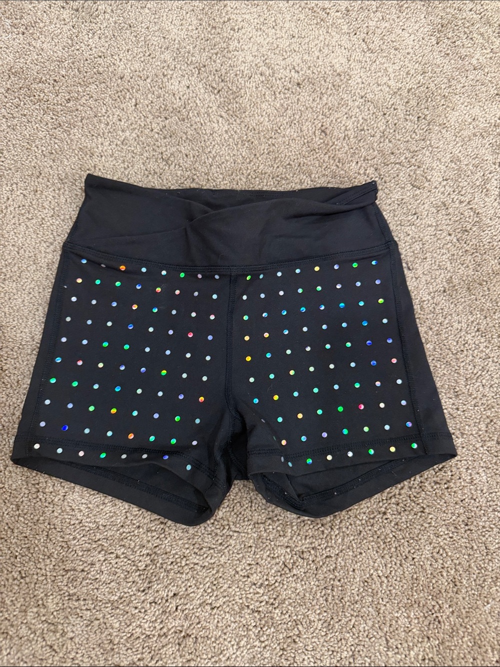 Black Rebel Women's High-Rise Bike Shorts with Multicolor Stud Detailing